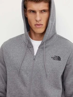 The North Face bluza Simple Dome Full Zip Hoodie męska kolor szary z kapturem melanżowa NF0A89FDDYY1