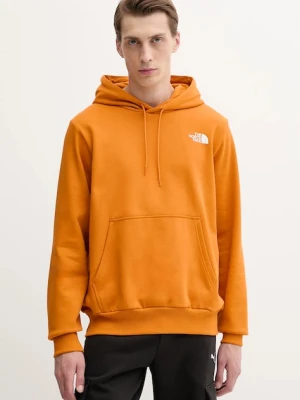 The North Face bluza Simple Dome męska kolor pomarańczowy z kapturem z nadrukiem NF0A89FCBRO1