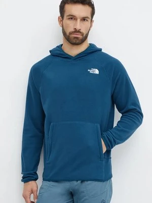 The North Face bluza sportowa 100 Glacier kolor turkusowy z kapturem gładka NF0A855Z1NO1