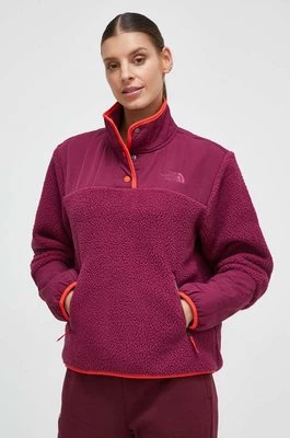 The North Face bluza sportowa kolor fioletowy gładka