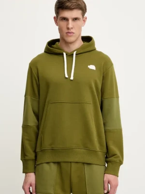 The North Face bluza Terry Relaxed męska kolor zielony z kapturem gładka NF0A8C2BPIB1