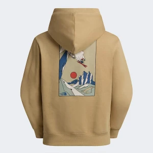 The North Face Bluza Unisex O Luźnym Kroju Z Kapturem I Grafiką mountain celebration Khaki Stone Rozmiar L male