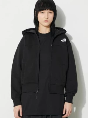 The North Face bluza W Essential Fz Hoodie damska kolor czarny z kapturem z nadrukiem NF0A853VJK31