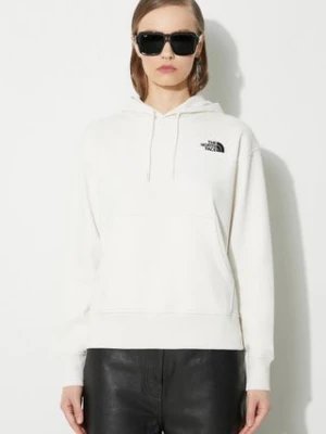 The North Face bluza W Essential Hoodie damska kolor beżowy z kapturem gładka NF0A7ZJDQLI1