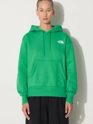 The North Face bluza W Essential Hoodie damska kolor zielony z kapturem z aplikacją NF0A7ZJDPO81