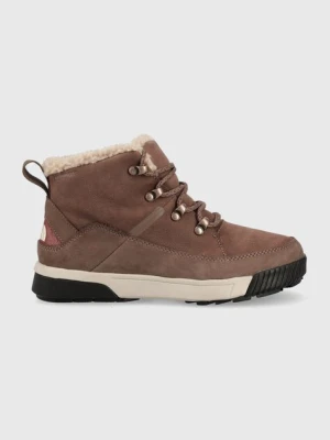 The North Face buty Sierra Mid damskie kolor brązowy ocieplone