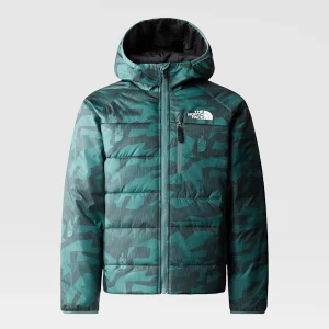 The North Face Chłopięca Dwustronna Kurtka Perrito Dark Sage Rain Camo Print-tnf Black Rozmiar XXL male