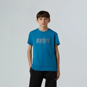 The North Face Chłopięcy Luźny T-shirt Z Odblaskowym Logo Dusk Blue Rozmiar M male