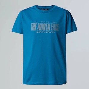 The North Face Chłopięcy Luźny T-shirt Z Odblaskowym Logo Dusk Blue Rozmiar M male