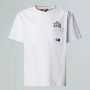 The North Face Chłopięcy Sportowy T-shirt Oversize Z Grafiką I Kieszenią Tnf White Rozmiar S male
