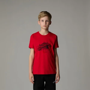 The North Face Chłopięcy T-shirt Topographic Tnf Red Rozmiar XL male