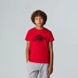 The North Face Chłopięcy T-shirt Topographic Tnf Red Rozmiar XL male