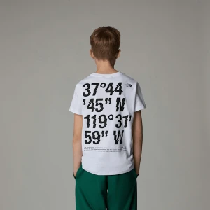 The North Face Chłopięcy T-shirt Z Grafiką Coordinates Tnf White Rozmiar S male