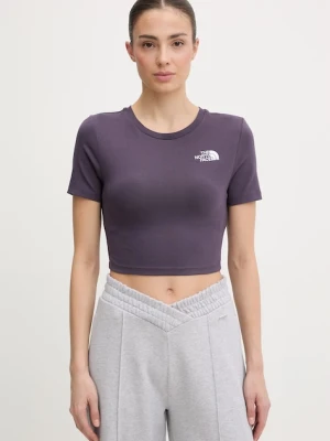 The North Face crop top damski bawełniany z elastanem
