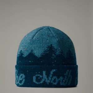 The North Face Czapka Beanie Cabin Mountainscape Midnight Petrol-algae Blue Rozmiar Rozmiar uniwersalny male