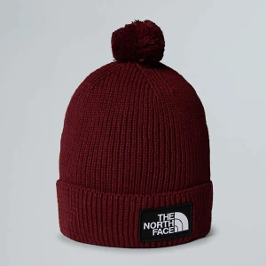 The North Face Czapka Beanie Z Pomponem I Prostokątnym Logo Tnf Sumac Rozmiar Rozmiar uniwersalny male