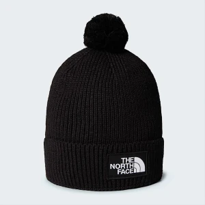 The North Face Czapka Beanie Z Pomponem I Prostokątnym Logo Tnf Tnf Black Rozmiar Rozmiar uniwersalny male