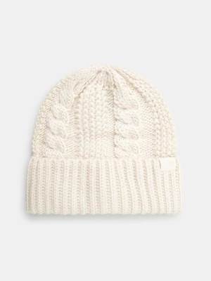 The North Face czapka Oh Mega Beanie kolor beżowy z grubej dzianiny NF0A7WJJQLI1