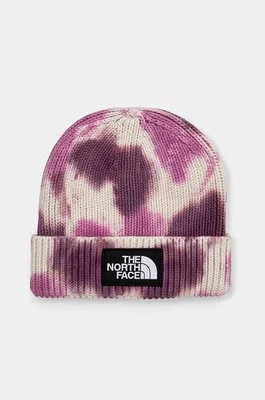 The North Face czapka Tie Dye Logo Box Beanie kolor fioletowy z cienkiej dzianiny bawełniana NF0A7WJI9EI1