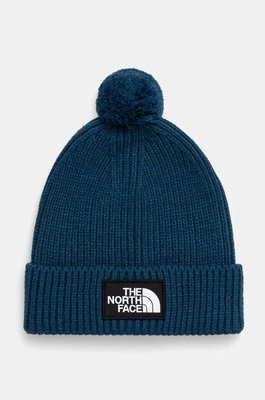 The North Face czapka TNF Logo Box Pom Beanie kolor turkusowy z cienkiej dzianiny NF0A3FN31NO1