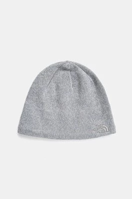 The North Face czapka z domieszką wełny Jim Beanie kolor szary z cienkiej dzianiny NF0A8CQ2DYX1