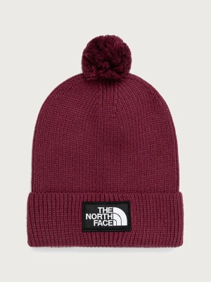 The North Face czapka z pomponem TNF Logo Box bordowy