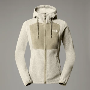 The North Face Damska Bluza Polarowa Z Kapturem I Zamkiem Błyskawicznym Na Całej Długości Homesafe White Dune-gravel Stripe-gravel-npf Rozmiar S femal