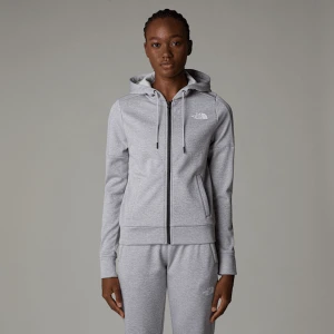 The North Face Damska Bluza Polarowa Z Kapturem I Zamkiem Na Całej Długości Reaxion Tnf Light Grey Heather Rozmiar XS female