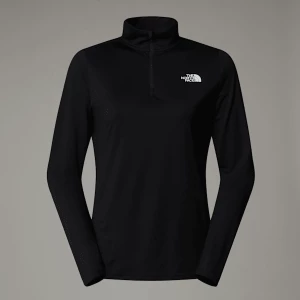 The North Face Damska Koszulka Z Długim Rękawem, Zamkiem O Długości 1/4 I Grafiką Flex Tnf Black Rozmiar XS female