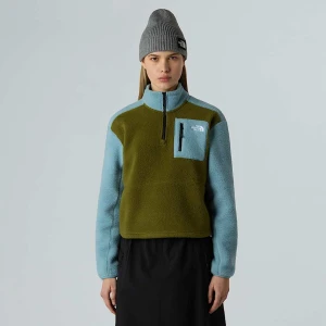 The North Face Damska Kurtka Polarowa Z Zamkiem O Długości 1/4 Yumiori Forest Olive-shallow Blue-tnf Black Rozmiar XL female