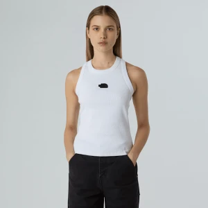 The North Face Damska Prążkowana Koszulka Bez Rękawów O Dopasowanym Kroju Tnf White Rozmiar S female