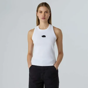 The North Face Damska Prążkowana Koszulka Bez Rękawów O Dopasowanym Kroju Tnf White Rozmiar S female