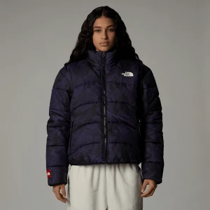 The North Face Damska Syntetyczna Kurtka Puffer 2000 Peak Purple 3d Summit Mesh Print Rozmiar XS female
