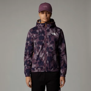 The North Face Damska Wiatroodporna Kurtka Dresowa Z Nadrukiem Mountain Athletics Midnight Mauve Painted Mountains Print Rozmiar XS female