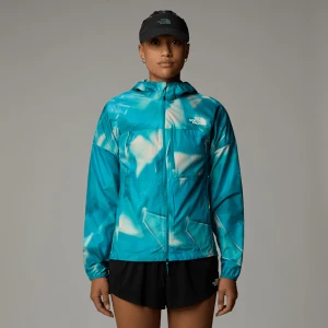 The North Face Damska Wiatroodporna Kurtka Higher Run Galactic Blue Prisms Print Rozmiar S female