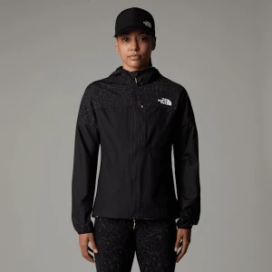 The North Face Damska Wiatroodporna Kurtka Higher Run Tnf Black-tnf Black Trail Reflective Print Rozmiar XL female