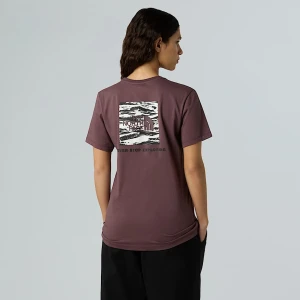 The North Face Damski Luźny T-shirt Nse Box Edge Of Light Infill Tawny Quartz-tnf Black Edge Of Light Print Rozmiar S female