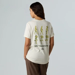 The North Face Damski Luźny T-shirt Z Grafiką Connect White Dune Rozmiar XL female