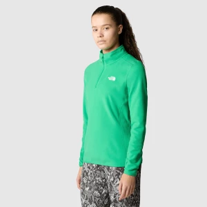 The North Face Damski Polar Z Zamkiem Błyskawicznym O Długości 1/4 100 Glacier Optic Emerald Rozmiar XS female