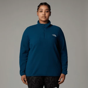 The North Face Damski Polar Z Zamkiem Błyskawicznym O Długości 1/4 100 Glacier Plus Size Midnight Petrol Rozmiar 3X female