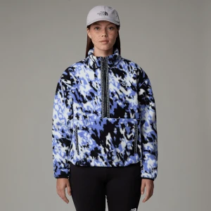The North Face Damski Polar Z Zamkiem O Długości 1/4 Wkładany Przez Głowę Tnf Fleeski Virtual Blue Trail Grid Fleece Print Rozmiar S female