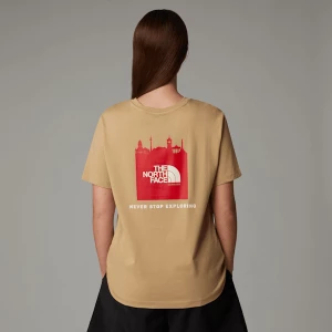 The North Face Damski T-shirt Germany Redbox Khaki Stone - Tnf Red - White Dune Rozmiar XS female