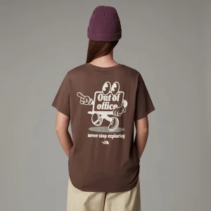 The North Face Damski T-shirt O Luźnym Kroju Cartoon Smokey Brown-white Dune Rozmiar M female