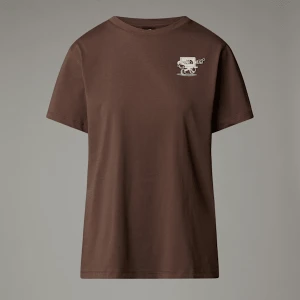 The North Face Damski T-shirt O Luźnym Kroju Cartoon Smokey Brown-white Dune Rozmiar M female