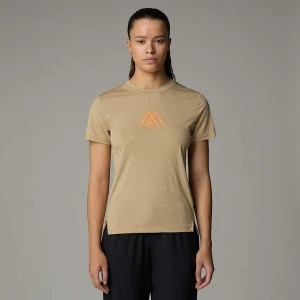 The North Face Damski T-shirt Z Grafiką Mountain Athletics Flex Khaki Stone Heather Rozmiar XL female
