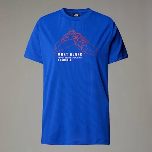 The North Face Damski T-shirt Z Grafiką Mountain Tnf Blue-tnf White Rozmiar XL female
