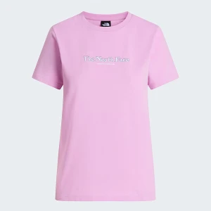 The North Face Damski T-shirt Z Grafiką O Regularnym Kroju Lowercase Cyber Pink-tnf White Rozmiar M female