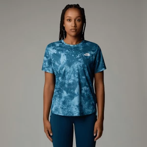 The North Face Damski T-shirt Z Nadrukiem Flex Mallard Blue Micro Halfdome Print Rozmiar XL female