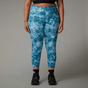 The North Face Damskie Legginsy 7/8 Z Wysokim Stanem I Nadrukiem Flex Plus Size Mallard Blue Micro Halfdome Print Rozmiar 2X female