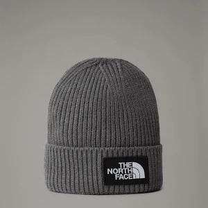 The North Face Dziecięca Czapka Beanie Z Mankietem I Prostokątnym Logo Tnf Tnf Medium Grey Heather Rozmiar Rozmiar uniwersalny male